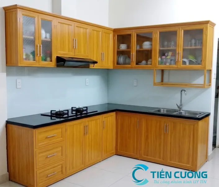 Tủ Bếp Nhôm Kính