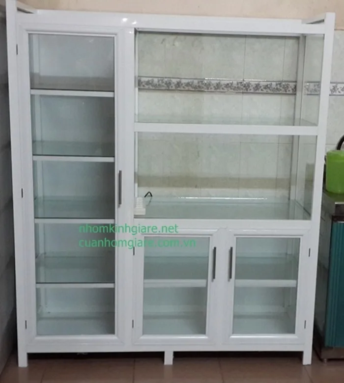 Tủ chén nhôm kính đẹp 