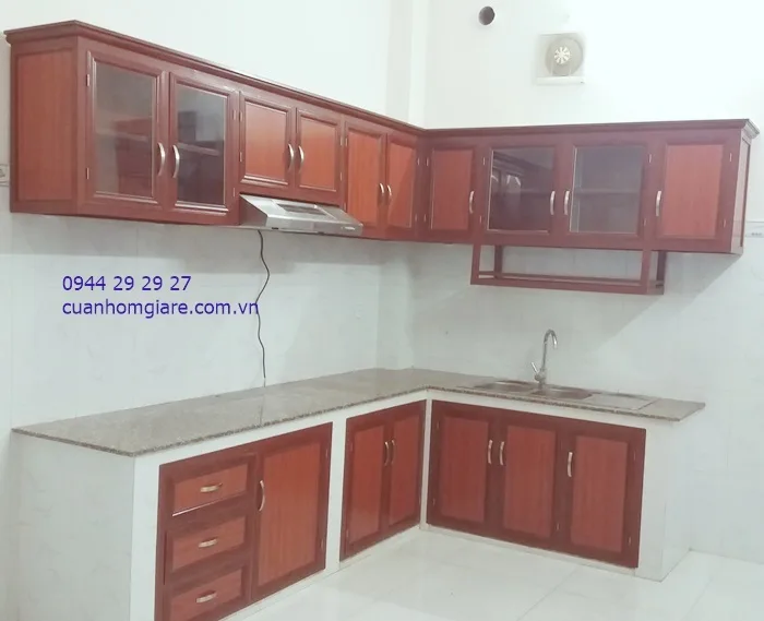 Tủ bếp nhôm kính giá rẻ tphcm 1 Tủ bếp nhôm kính giá rẻ tphcm