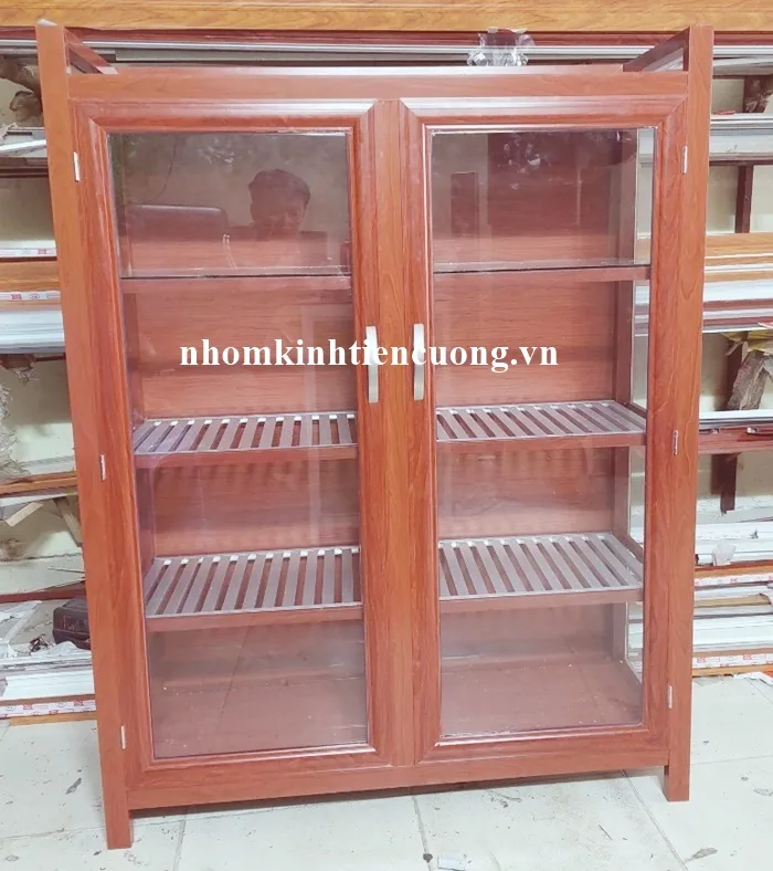 Tủ chén nhôm kính đẹp 