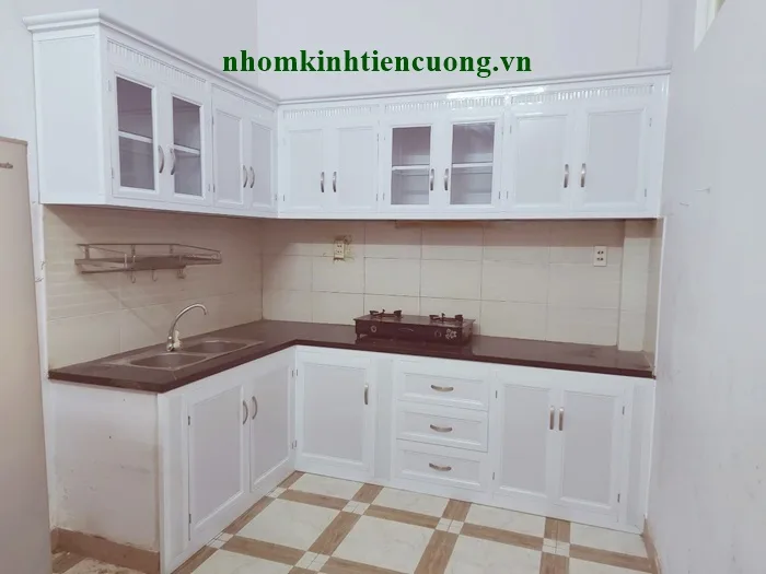 Tủ bếp nhôm kính 5 Tủ Bếp Nhôm Kính