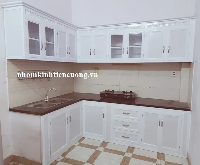 Tủ bếp nhôm kính 6 Tủ Bếp Nhôm Kính