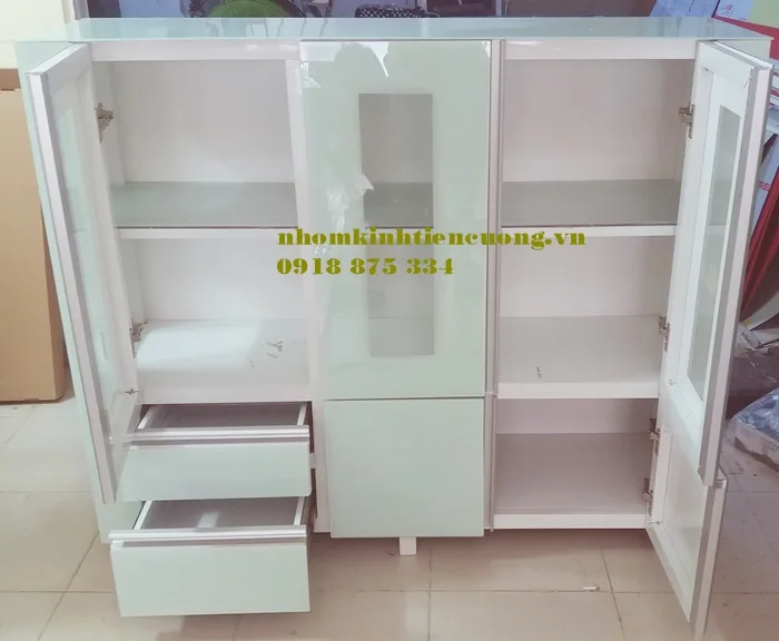 Tủ Chén Nhôm Kính Đẹp