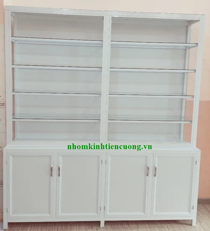 Tủ trưng bày mỹ phẩm nhôm kính 2