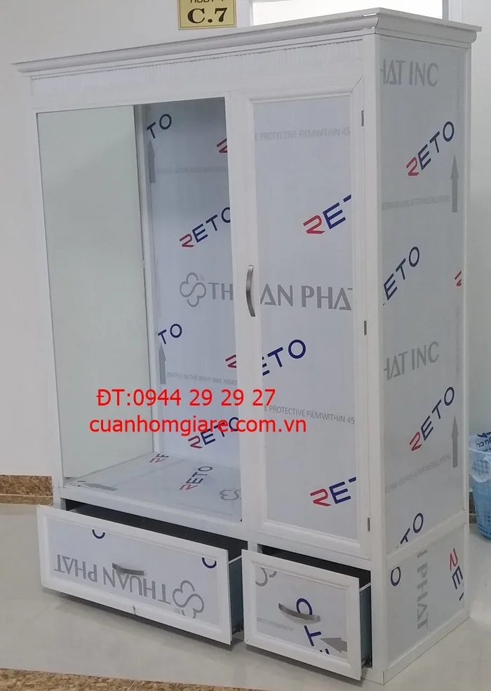 Tủ quần áo nhôm kính đẹp tphcm