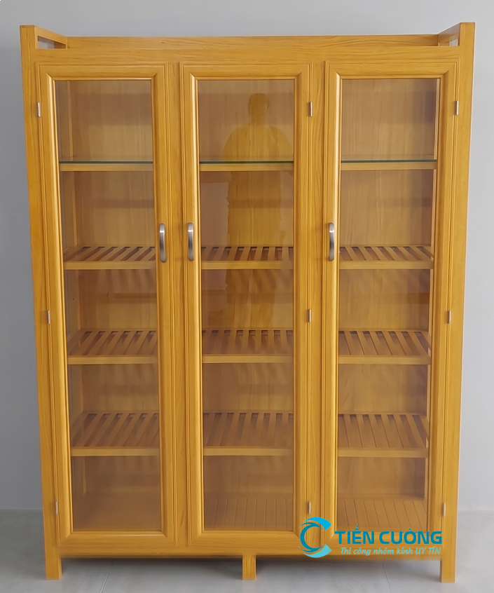 Mẫu tủ chén nhôm kính cao cấp chống nước chống mối mọt